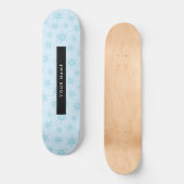 Eisblauer Schneeflocken, Ihr Name, Personalisieren Skateboard (Vorderseite)