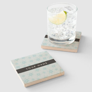 Eisblauer Schneeflocken, Ihr Name, Personalisieren Steinuntersetzer