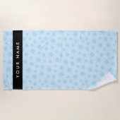 Eisblauer Schneeflocken, Ihr Name, Personalisieren Strandtuch (Vorderseite)