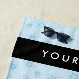 Eisblauer Schneeflocken, Ihr Name, Personalisieren Strandtuch