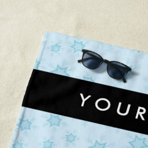 Eisblauer Schneeflocken, Ihr Name, Personalisieren Strandtuch