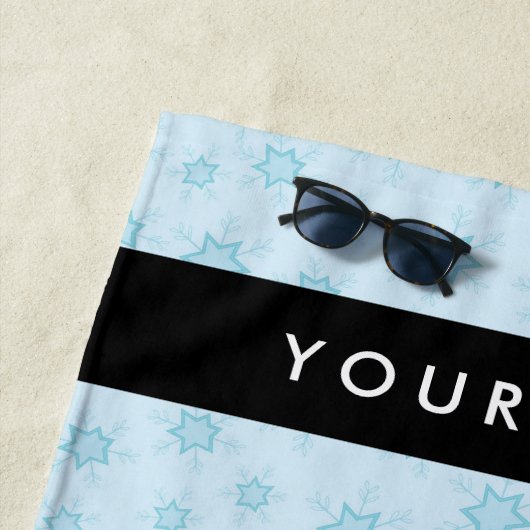 Eisblauer Schneeflocken, Ihr Name, Personalisieren Strandtuch (Beispiel)