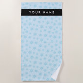 Eisblauer Schneeflocken, Ihr Name, Personalisieren Strandtuch (Vorderseite)