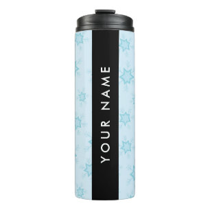 Eisblauer Schneeflocken, Ihr Name, Personalisieren Thermosbecher