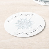 Eisblauer Schneeflocken Merry & Bright Runder Pappuntersetzer (Angewinkelt)