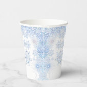Eisblauer Schneeflocken Pappbecher (Rechts)