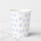 Eisblauer Schneeflocken Pappbecher (Links)