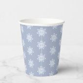 Eisblauer Schneeflocken Pappbecher (Rechts)