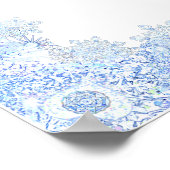 Eisblauer Schneeflocken Poster (Ecke)