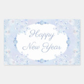 Eisblauer Schneeflocken Rechteckiger Aufkleber (Vorderseite)