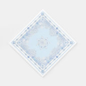 Eisblauer Schneeflocken Serviette (Ecke)