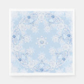 Eisblauer Schneeflocken Serviette (Vorderseite)