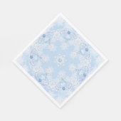 Eisblauer Schneeflocken Serviette (Ecke)
