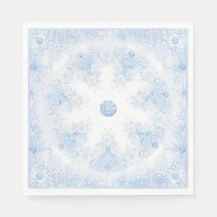 Eisblauer Schneeflocken Serviette