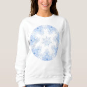 Eisblauer Schneeflocken Sweatshirt (Vorderseite)