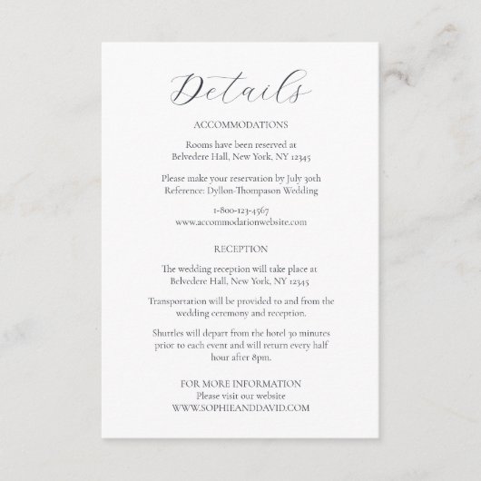 Eisblauer Schneeflocken WinterWedeldetails Begleitkarte (Vorderseite)