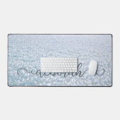 Eisblauer Schneekristall Schreibtischunterlage (Tastatur & Maus)