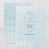 Eisblauer Taufen Einladung (Vorne/Hinten)