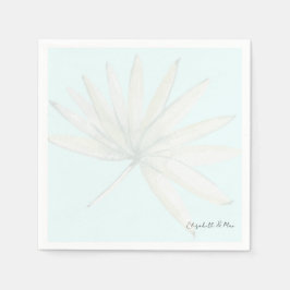 Eisblauer tropischer Couple-Skriptnamen Hochzeit Serviette