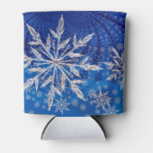 Eisblauer Weihnachtsstern Dosenkühler (Vorderseite)