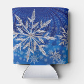 Eisblauer Weihnachtsstern Dosenkühler (Rückseite)