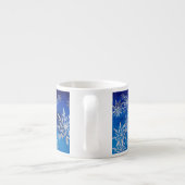 Eisblauer Weihnachtsstern Espressotasse (Rückseite)