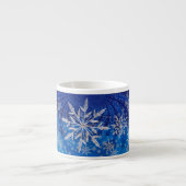Eisblauer Weihnachtsstern Espressotasse (Vorderseite)