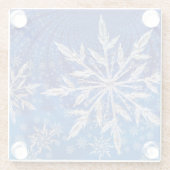 Eisblauer Weihnachtsstern Glasuntersetzer (Rückseite)