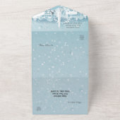 Eisblauer Winter in Paris All In One Einladung (Außenbereich)