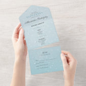 Eisblauer Winter in Paris All In One Einladung (Abreißen)