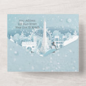 Eisblauer Winter in Paris All In One Einladung (Rückseite)