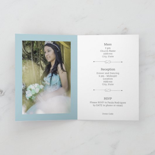 Eisblauer Winter in Paris Einladung (Innenseite)