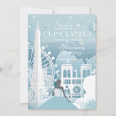 Eisblauer Winter in Paris Einladung (Vorderseite)
