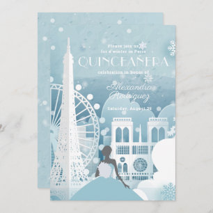 Eisblauer Winter in Paris Einladung