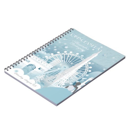 Eisblauer Winter in Paris Notizblock (Linke Seite)