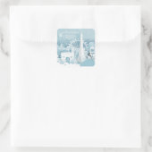 Eisblauer Winter in Paris Quadratischer Aufkleber (Tasche)