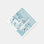 Eisblauer Winter in Paris Serviette (Ecke)