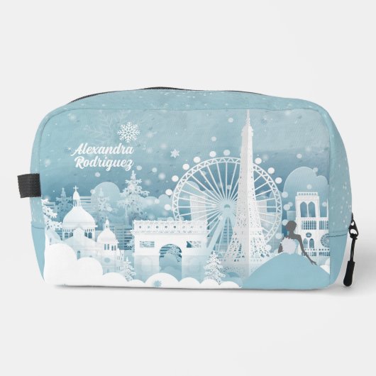 Eisblauer Winter in Paris Waschbeutel (Vorderseite)