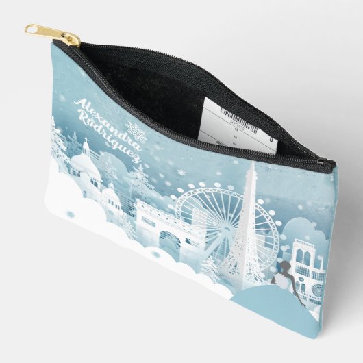 Eisblauer Winter in Paris Zubehörtasche (Offen)