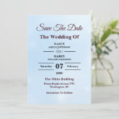 Eisblaues Frost-Schimmer-Design Save The Date (Stehend Vorderseite)
