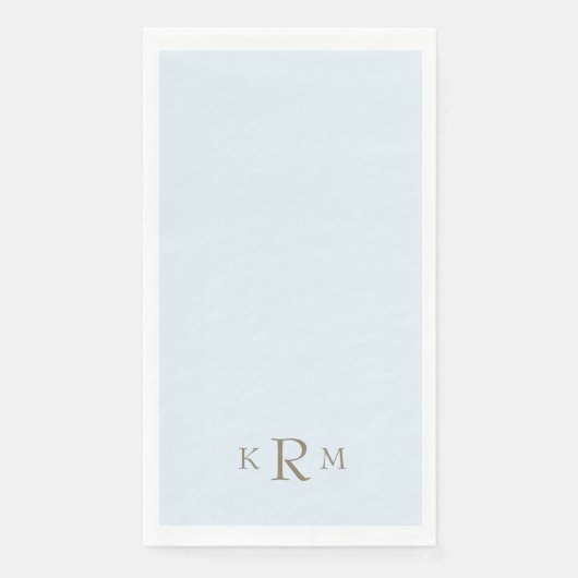 Eisblaues Monogramm Serviette (Vorderseite)