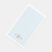 Eisblaues Monogramm Serviette (Ecke)