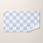 Eisblaues Retro-Karo Badhandtuch Set (Handtuch)