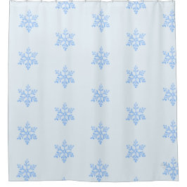 Eisblaues Schneeflockenmuster Winterdesign Duschvorhang