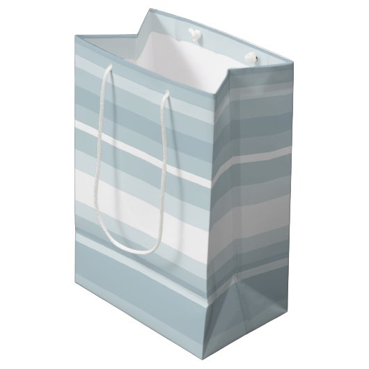 Eisblaustreifen Mittlere Geschenktüte (Vorderseite Schrägansicht)