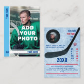 EisBlue Stripe Hockey Trading Card - Custom Stats Telefonnummerkarte (Vorne/Hinten)