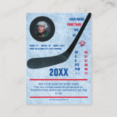 EisBlue Stripe Hockey Trading Card - Custom Stats Telefonnummerkarte (Rückseite)