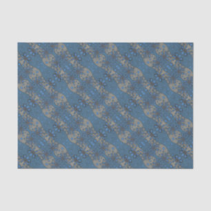 Eisblumen, blau-graues Blumenmuster, rustikal Seidenpapier