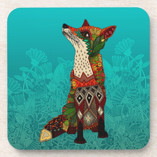 Eisblumenfuchs Untersetzer (Vorderseite)