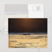 Eisbrecher bei Sonnenuntergang Postkarte (Vorne/Hinten)